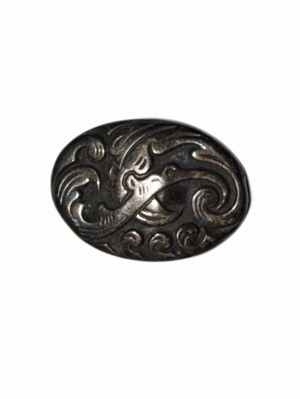 Sterling Silver Vintage Hair Clip Leaf Pattern Stamped
